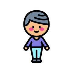 chibi character boy color icon vector. chibi character boy sign. isolated symbol illustration