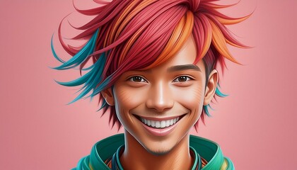 A young woman with vibrant, shoulder-length auburn hair, expressive light brown eyes