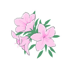 ツツジの花のイラスト