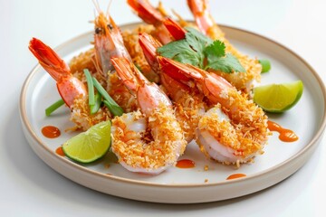 Tantalizing Air Fried Coconut Shrimp with Fresh Garnishes