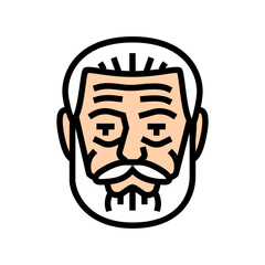old man avatar color icon vector. old man avatar sign. isolated symbol illustration