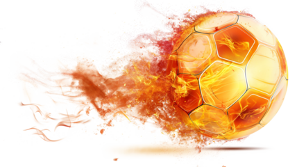 Flaming Soccer Ball-Sports and Recreation isolated on a transparent background
