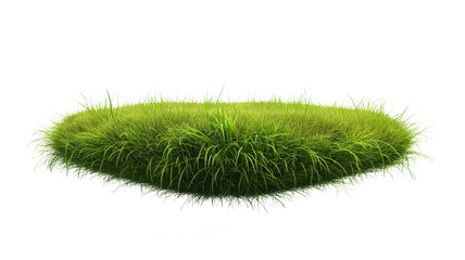 Floating circle grass field isolated on a transparent background