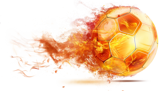 Flaming Soccer Ball-Sports and Recreation isolated on a transparent background