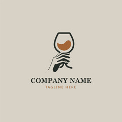 wine glass logo template vector icon element - vector illustration