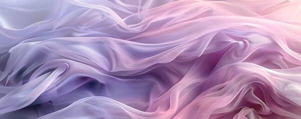 Obraz premium Soft and Ethereal Chiffon Fabric Waves in Pastel Pinks and Lavenders Creating a Graceful and Airy Background