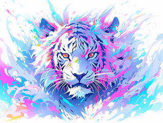 Cool fierce tiger head design

