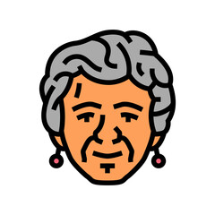 adult old woman avatar color icon vector. adult old woman avatar sign. isolated symbol illustration