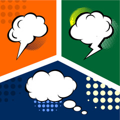 Pop art comics book magazine cover template.