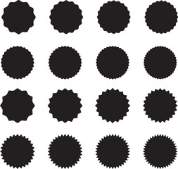 Set of vector starburst, sunburst badges. Flat vector design elements. Starburst speech bubbles or attention grabber set