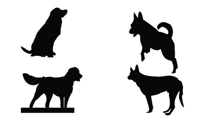 Dog Vector And Silhouette Design Collection. 