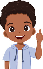 African-American boy showing thumbs up gesture