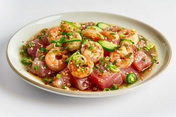 Ahi Tuna and Shrimp Poke - Gourmet Seafood Dish