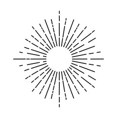 Obraz premium Vector flat illustration retro vintage sunburst isolated on a white background