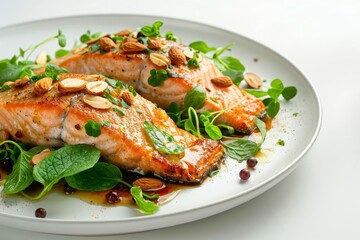 Glistening Seared Salmon with Mint and Currants