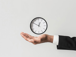 Businessman with time concepts.motivation goal and success concepts