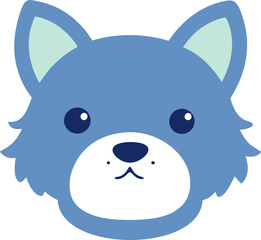Cute and smile dog head. dog face illustration flat style