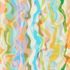 Marbling effect Colorful wavy vertical stripes Abstract geometric layered seamless pattern