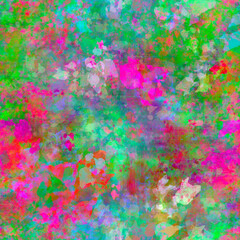 Bold bright multicolor layered painted pattern Abstract chaotic transparent blots spots and smudges