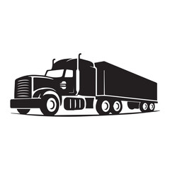 fast moving lorry truck isolated on white background