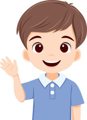 Boy showing hand up gesture