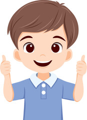 Boy showing thumbs up gesture