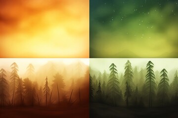 temperate forests, seasonal changes - obrazy, fototapety, plakaty