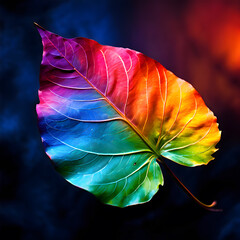 a rainbow leaf