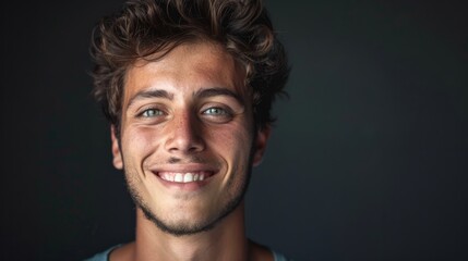 Naklejka premium Male man person portrait happy young background guy hyper realistic 
