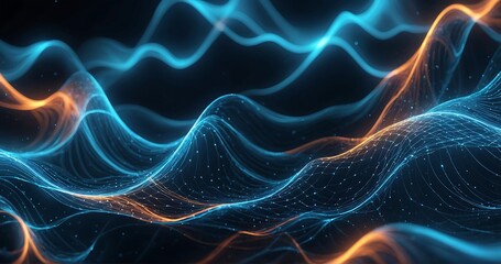 beautiful abstract wave technology background with blue light digital effect corporate concept