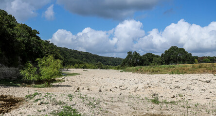 Dry West Texas creek bed.