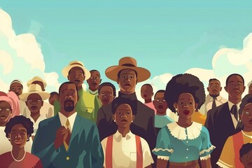 Illustration of Juneteenth or Freedom Day, Emancipation Day, strength, resilience and perseverance.