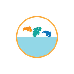 Fish logo vector template element symbol