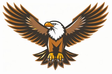 Fototapeta premium a giant eagle flying with large talons in a vector logo style