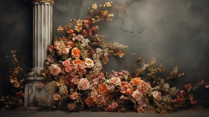 vase with flowers- Beautiful Floral Bouquet in Glass Vase