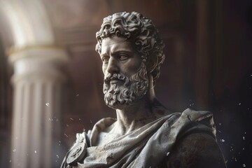 Abstract classic stoic ancient greek, roman sculpture. Portraying a style of historical stoicism with a cultural expression.