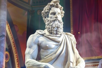 Fototapeta premium Abstract classic stoic ancient greek, roman sculpture. Portraying a style of historical stoicism with a cultural expression.