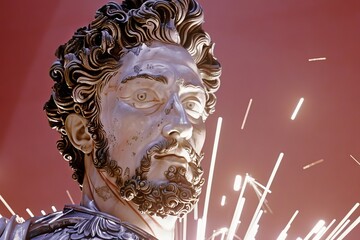 Abstract classic stoic ancient greek, roman sculpture. Portraying a style of historical stoicism with a cultural expression.