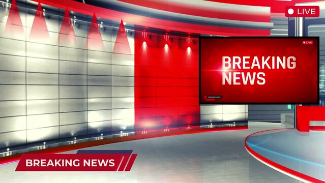 Breaking News, Special News, News Room, News Studio, background with red color 