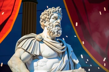 Obraz premium Abstract classic stoic ancient greek, roman sculpture. Portraying a style of historical stoicism with a cultural expression.