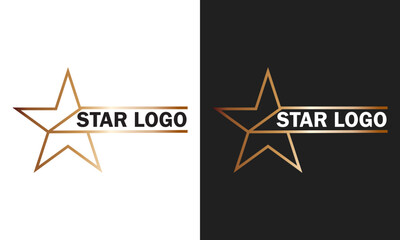 golden star logo.  Luxury Gold Star logo designs template. 
