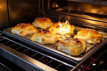 Close-up of chef frying delicious pies in cooker. High-quality culinary image for blogs and websites