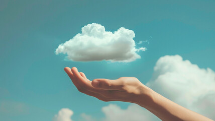 hand holding cloud