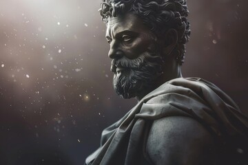 Abstract classic stoic ancient greek, roman sculpture. Portraying a style of historical stoicism with a cultural expression.