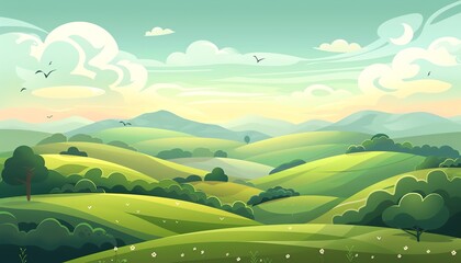 Obraz premium 2D Flat illustation Landscape Concept of a Rocky Canyon Vista, with Copy Space for Natures Grandeur, Shot by a Professional Camera