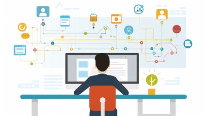 Fototapeta premium Project and Task Management: Task management software for distributed teams