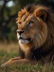 Fototapeta premium Closeup photo of a lion