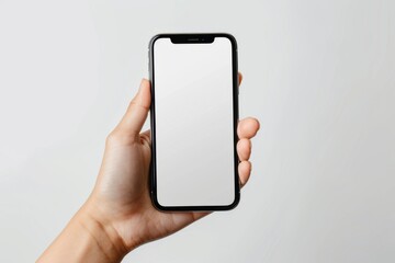 Blank Smartphone Mockup on Hand created with Generative AI