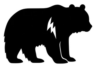 PNG Bear silhouette wildlife stencil. AI generated Image by rawpixel.