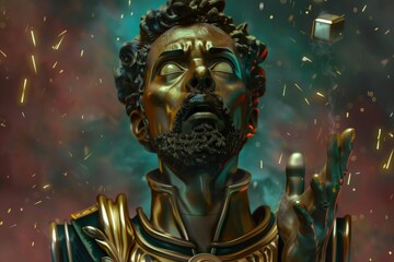 Abstract classic stoic ancient greek, roman sculpture. Portraying a style of historical stoicism with a cultural expression